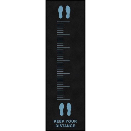 COLORSTAR Message Mat, Keep Your Distance 3' x 10', Smooth Backing 3024243-8251310140